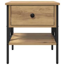 Berkfield Home Modern Bedside Tables 2 pcs Artisan Oak 40x42x45 cm Engineered Wood in Beige - Size: 40 x 42 x 45 cm - thumbnail 7