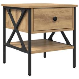 Berkfield Home Modern Bedside Tables 2 pcs Artisan Oak 40x42x45 cm Engineered Wood in Beige - Size: 40 x 42 x 45 cm - thumbnail 5