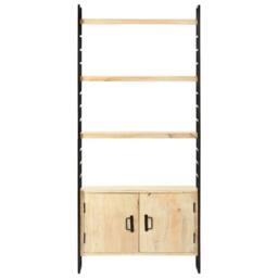 Berkfield Home 4-Tier Bookcase 80x30x180 cm Solid Mango Wood in Light Oak - Size: 80 x 30 x 180 cm - thumbnail 2