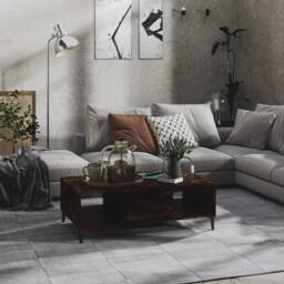 Berkfield Home Coffee Table Smoked Oak 103.5x60x35 cm Engineered Wood in Brown - thumbnail 2