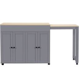 Merax Extendable Kitchen Island with Pull-out Dining Table for Dining Room in Grey - thumbnail 9
