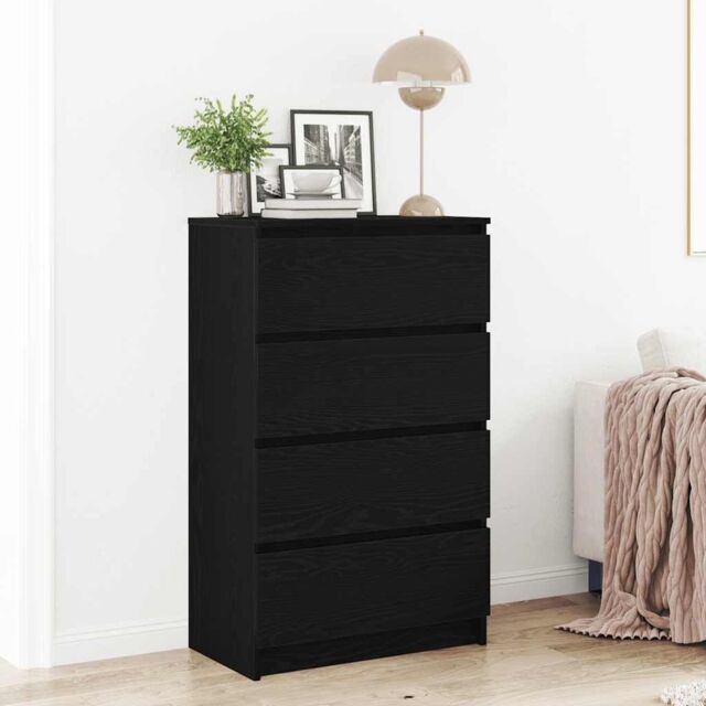 Berkfield Home Sideboard Black Oak 60x35x98.5 cm Engineered Wood - image 1