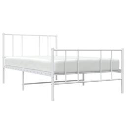 Berkfield Home Metal Bed Frame with Headboard & Footboard White 100x190 cm - thumbnail 5
