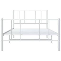 Berkfield Home Metal Bed Frame with Headboard & Footboard White 100x190 cm - thumbnail 6