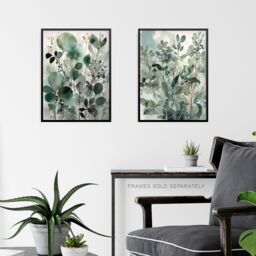 Artery8 Set of 3 Botanical Plants Sage Green Watercolour Eucalyptus Leaves Boho Artworks Unframed Wall Art Living Room Poster Prints Pack - thumbnail 6