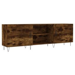 Berkfield Home TV Cabinet Smoked Oak 150x30x50 cm Engineered Wood in Brown - Size: 150 x 30 x 50 cm - thumbnail 2