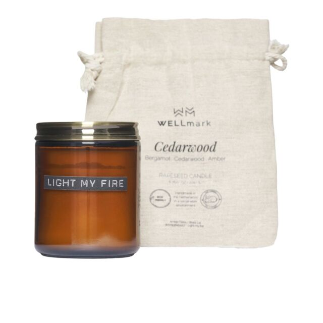 Wellmark Cedarwood Scented Candle in Light Grey - Size: Medium - image 1