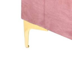 Wyld and Coco Velvet Pink Tufted Storage Ottoman with Gold Legs - thumbnail 7