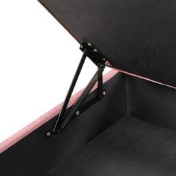 Wyld and Coco Velvet Pink Tufted Storage Ottoman with Gold Legs - thumbnail 8
