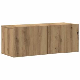 Berkfield Home Wall Mounted TV cabinets 4 pcs Artisan Oak Engineered Wood in Brown - thumbnail 6