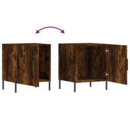 Berkfield Home Modern Bedside Cabinets 2 pcs Smoked Oak 40x40x50 cm Engineered Wood in Brown - Size: 40 x 40 x 50 cm - thumbnail 9