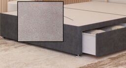 Somnior Austin Divan Bed with 2 Storage Drawers & Headboard Velvet in Charcoal - Size: Small Single - thumbnail 2
