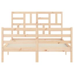 Berkfield Home Bed Frame with Headboard 120x200 cm Solid Wood in Brown - thumbnail 6