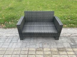 Fimous Garden Furniture Sets 9 Pieces Outdoor Rattan Furniture Manual Wicker Patio Sofa Chair Set with Coffee Table in Dark Grey - thumbnail 5