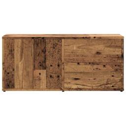 Berkfield Home TV Cabinet Old Wood 80x34x35.5 cm Engineered Wood in Brown - thumbnail 4