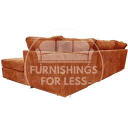 Furnishings For Less UK Bishop U Shaped Soft Fabric Jumbo Cord Detachable 5 Seater Large Sofa in Orange - thumbnail 6
