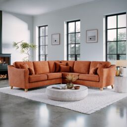The Great Sofa Company Jackson Large Chenille Corner Sofa in Terracotta