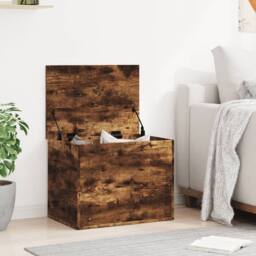Berkfield Home Storage Box Smoked Oak 60x42x46 cm Engineered Wood in Brown - Size: 60 x 42 x 46 cm - thumbnail 3
