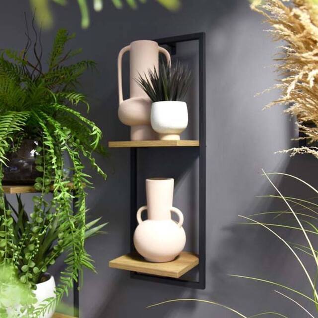 Madison & Mayfair Sleek Oak Wall Mounted Shelf - 25x75CM in Brown - Size: 25x75 cm