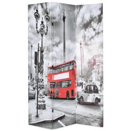 Berkfield Home Folding Room Divider 120x170 cm London Bus Black & White - thumbnail 1