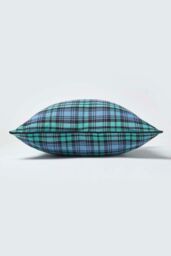 Homescapes Cotton Tartan Cushion Cover in Blue - Size: 30 cm x 50 cm - thumbnail 3