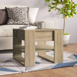 Berkfield Home Coffee Table Sonoma Oak 55.5x55x45 cm Engineered Wood in Brown - thumbnail 1