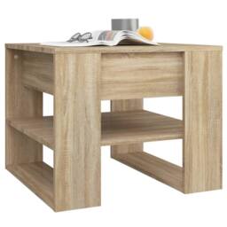Berkfield Home Coffee Table Sonoma Oak 55.5x55x45 cm Engineered Wood in Brown - thumbnail 6