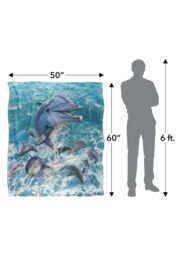 JQ Licensing Jlo Dolphins Jumping Silky Touch Super Soft Throw Blanket 152 X 127 cm in White - thumbnail 5
