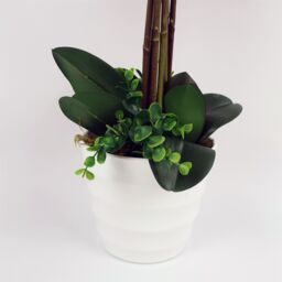 Leaf Artificial Deluxe Bush Orchid Pink 85cm Bush Orchid Lots of Flowers Botanik in Dark Pink - thumbnail 5