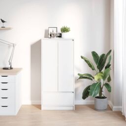 Berkfield Home Cabinet with Drawer White 55.5x34x119.5 cm Engineered Wood - thumbnail 3