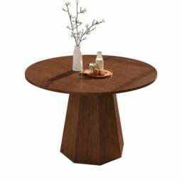 BTM 120cm Round Dining Table 4-6 Seater Scandinavian Walnut - thumbnail 8