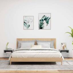 Berkfield Home Bedside Cabinets with LED Lights 2 pcs Concrete Grey 40x39x37 cm - Size: 40 x 39 x 37 cm - thumbnail 3