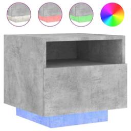 Berkfield Home Bedside Cabinets with LED Lights 2 pcs Concrete Grey 40x39x37 cm - Size: 40 x 39 x 37 cm - thumbnail 5