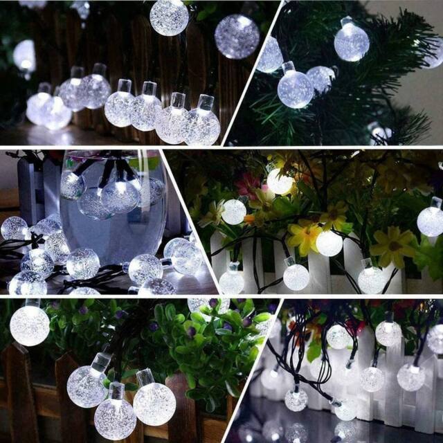 SPETLEK Clear white 6.5m SOLAR POWERED RETRO BULB STRING LIGHTS in Cool White - image 1