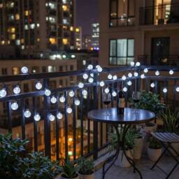 SPETLEK Clear white 6.5m SOLAR POWERED RETRO BULB STRING LIGHTS in Cool White - thumbnail 3