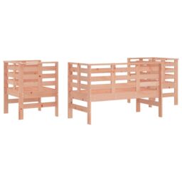 Berkfield Home 3 Piece Garden Lounge Set Solid Wood Douglas in Brown - thumbnail 6