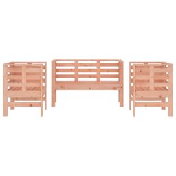 Berkfield Home 3 Piece Garden Lounge Set Solid Wood Douglas in Brown - thumbnail 4