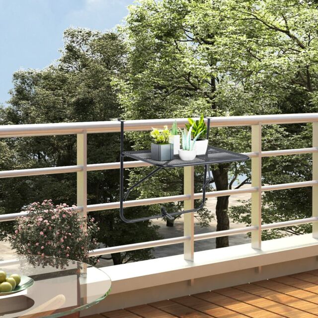 Berkfield Home Balcony Table Black 60x40 cm Steel - image 1