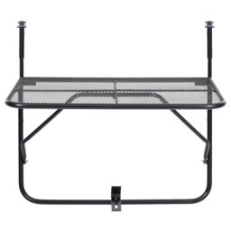 Berkfield Home Balcony Table Black 60x40 cm Steel - thumbnail 4