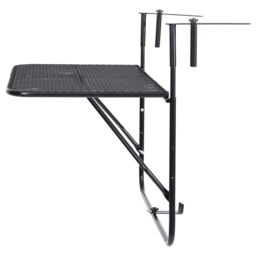 Berkfield Home Balcony Table Black 60x40 cm Steel - thumbnail 5