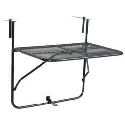 Berkfield Home Balcony Table Black 60x40 cm Steel - thumbnail 2
