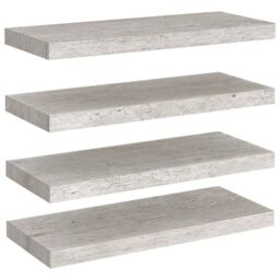 Berkfield Home Floating Wall Shelves 4 pcs Concrete Grey 60x23.5x3.8 cm MDF - thumbnail 2