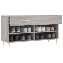Berkfield Home Shoe Bench Grey Sonoma 102x35x55 cm Engineered Wood - Size: 102 x 35 x 55 cm - thumbnail 4