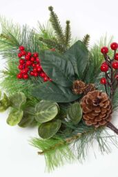 Homescapes Artificial Bouquet Winter Woodland & Eucalyptus Single Stem in Green - thumbnail 3