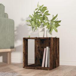 Berkfield Home Side Table Smoked Oak 33x33x34.5 cm Engineered Wood in Brown - thumbnail 1