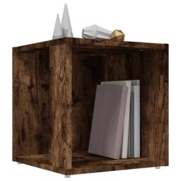 Berkfield Home Side Table Smoked Oak 33x33x34.5 cm Engineered Wood in Brown - thumbnail 4
