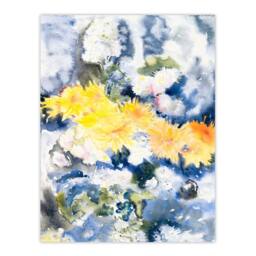 Artery8 Charles Demuth Framed Wall Art Yellow & Blue Floral Watercolour - Size: A4 - thumbnail 3