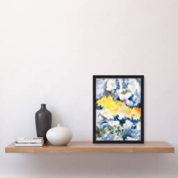 Artery8 Charles Demuth Framed Wall Art Yellow & Blue Floral Watercolour - Size: A4 - thumbnail 2