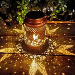 Kelvenix Solar Power Wall Light Lantern Hummingbird Outdoor in Bronze - Size: 0.6m2 - thumbnail 4