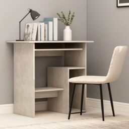 Berkfield Home Desk Concrete Grey 80x45x74 cm Engineered Wood - Size: 80 x 45 x 74 cm - thumbnail 1